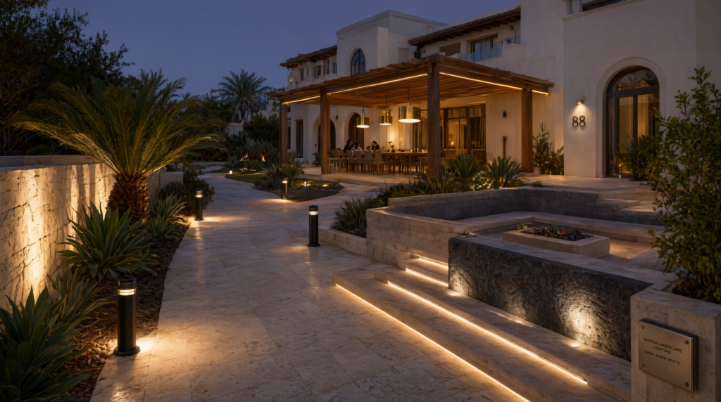 Villa Garden & Pathway Lighting in Dubai: The Ultimate Landscape Design Guide for Premium Communities 2 dubai emaar and nakheel lighting